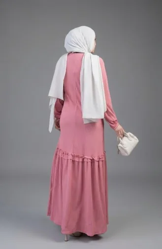 Piliseli Tesettür Elbise 2186-01 Pudra 2186-01