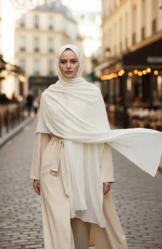 Bambu Kraş Şal 1005-03 Krem