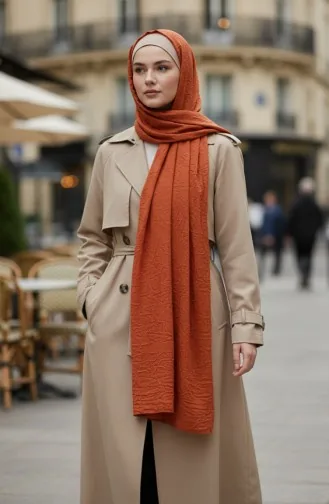 Bambu Kraş Şal 1005-04 Kiremit