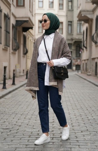 Omuz Şal 1106-02 Gri Bej