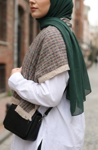 Omuz Şal 1106-02 Gri Bej