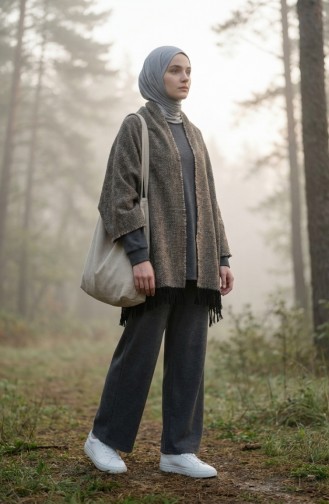 Schoudersjaal 3012-01 Nerts Zwart 3012-01