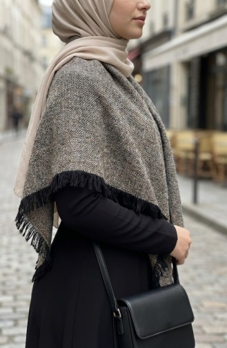 Schoudersjaal 3012-01 Nerts Zwart 3012-01