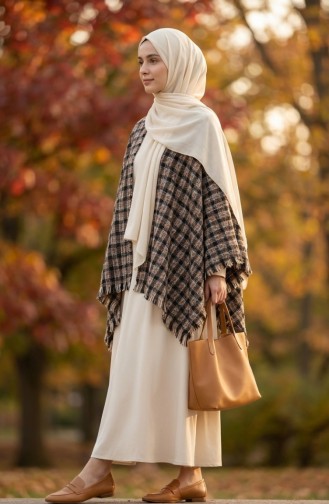 Shoulder Shawl 3013-01 Brown Black 3013-01