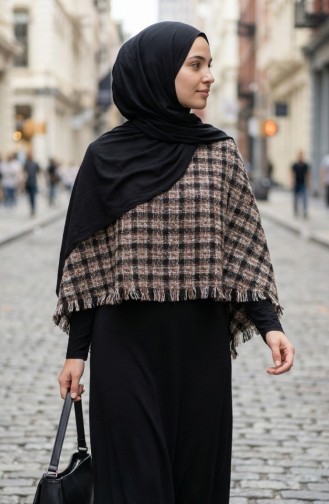 Shoulder Shawl 3013-01 Brown Black 3013-01