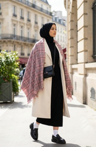 Schoudersjaal 3014-01 Roze Zwart 3014-01