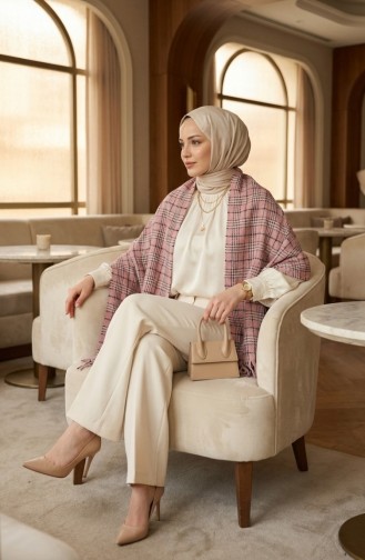 Schulterschal 3014-01 Rosa Schwarz 3014-01