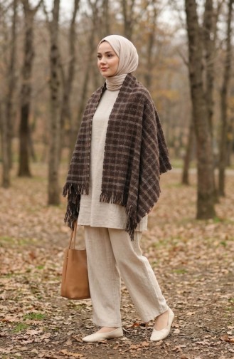 Omuz Şal 3015-01 Kahverengi