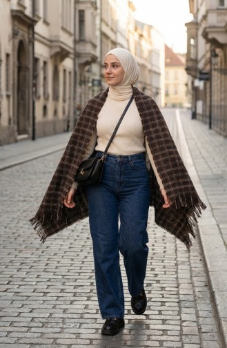 Shoulder Shawl 3015-01 Brown 3015-01