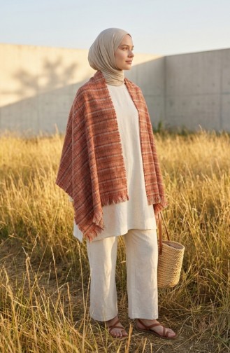 Schoudersjaal 3016-01 Terracotta 3016-01