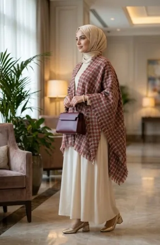 Shoulder Shawl 3027-01 Terracotta Grey 3027-01