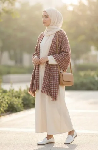 Shoulder Shawl 3027-01 Terracotta Grey 3027-01