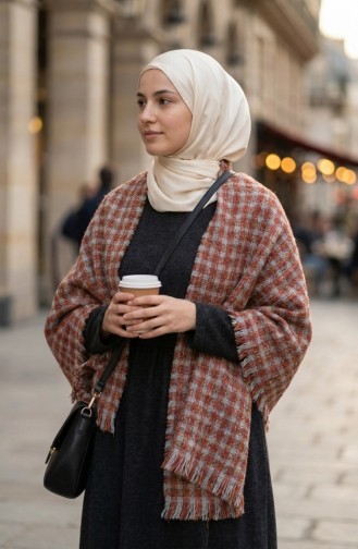 Omuz Şal 3027-01 Kiremit Gri