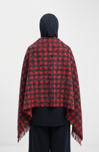Shoulder Shawl 3028-01 Red Black 3028-01