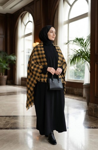 Shoulder Shawl 3031-01 Mustard Navy 3031-01