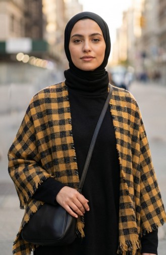 Shoulder Shawl 3031-01 Mustard Navy 3031-01