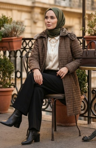 Plus Size Steppjacke Mit Kapuze 6132-04 Nerz 6132-04