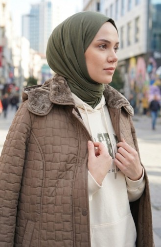 Plus Size Steppjacke Mit Kapuze 6132-04 Nerz 6132-04