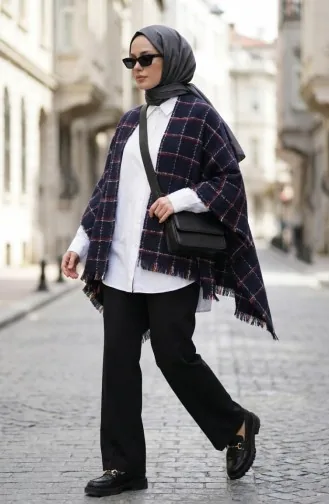 Shoulder Shawl 3032-01 Navy Blue 3032-01
