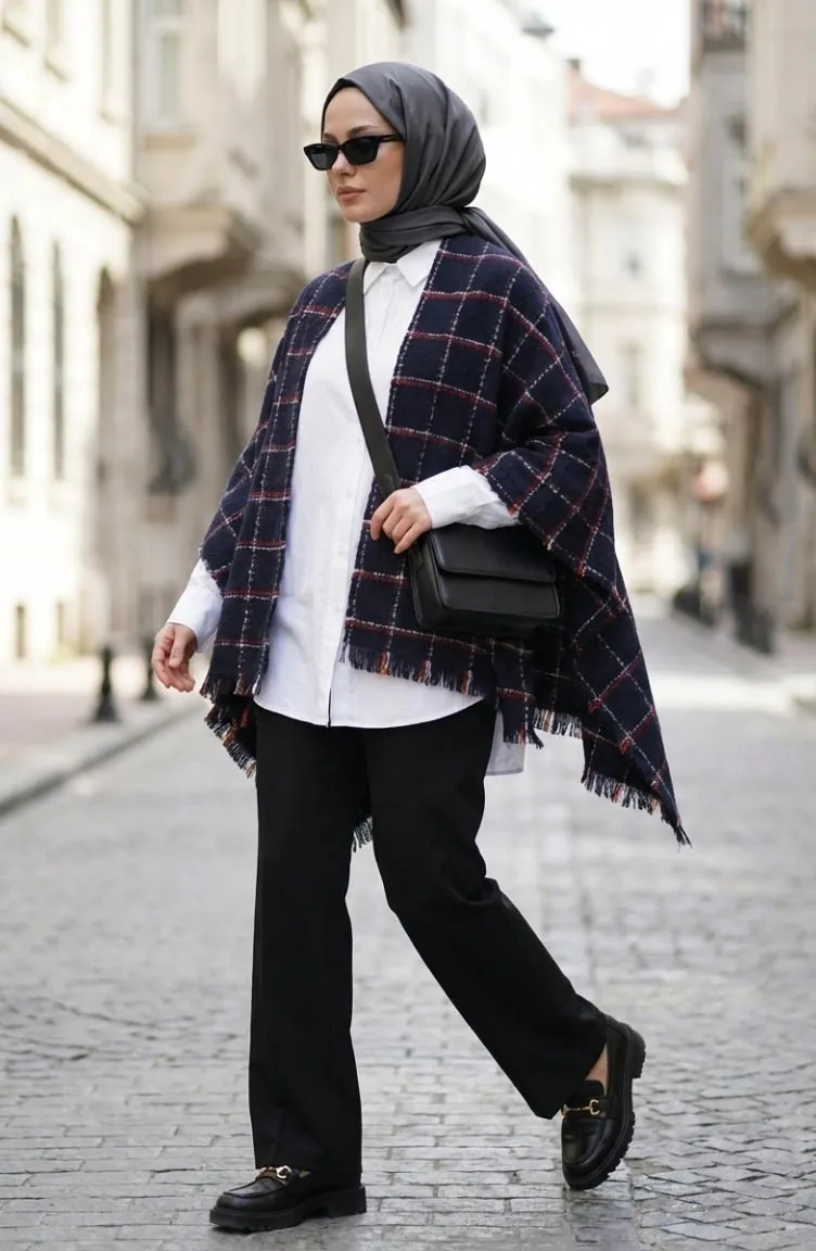 Shoulder Shawl 3032-01 Navy Blue 3032-01
