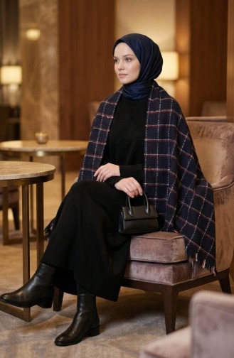 Shoulder Shawl 3032-01 Navy Blue 3032-01