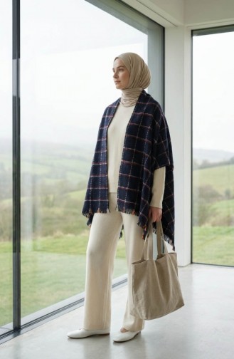 Shoulder Shawl 3032-01 Navy Blue 3032-01