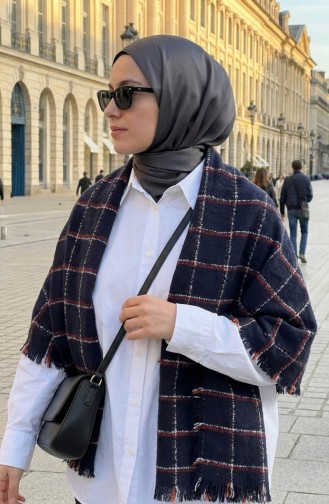 Shoulder Shawl 3032-01 Navy Blue 3032-01