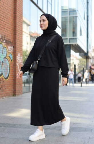 Düğmeli Takım Elbise 4609-04 Siyah