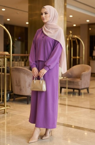 Buttoned Dress Suit 4609-06 Lilac 4609-06