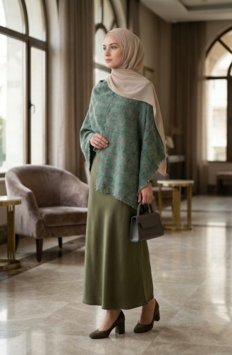 Shoulder Shawl 3001-01 Green Brown 3001-01