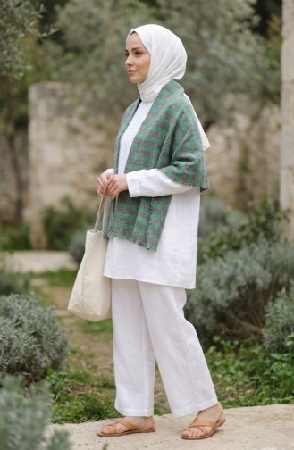 Shoulder Shawl 3001-01 Green Brown 3001-01