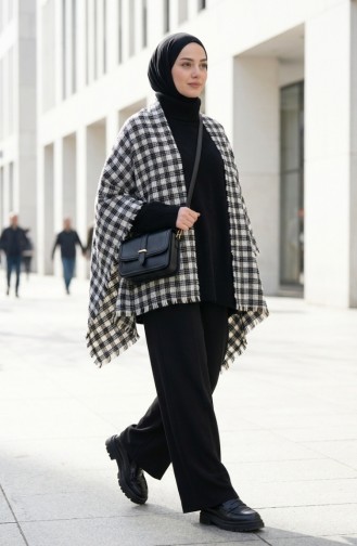 Schulterschal 3002-01 Beige Schwarz 3002-01