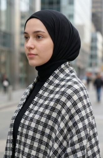 شال كتف 3002-01 بيج أسود 3002-01