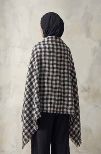 شال كتف 3002-01 بيج أسود 3002-01