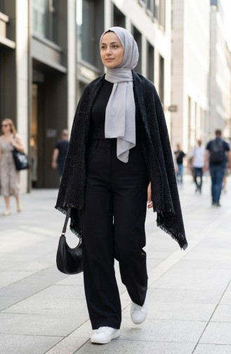 شال كتف أسود 3006-01 3006-01