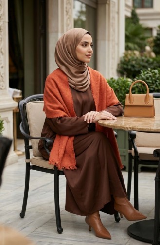 Schoudersjaal 3008-01 Terracotta 3008-01