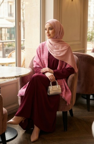 شال كتف 3019-01 وردي 3019-01