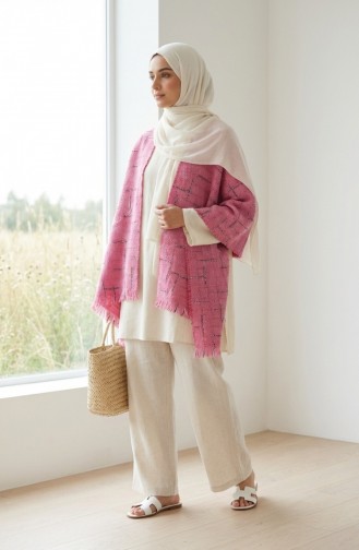 شال كتف 3019-01 وردي 3019-01