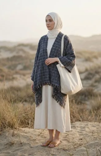 شال كتف 3022-01 أزرق داكن 3022-01