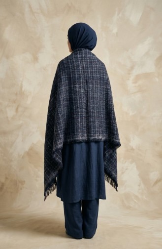 Shoulder Shawl 3022-01 Navy Blue 3022-01