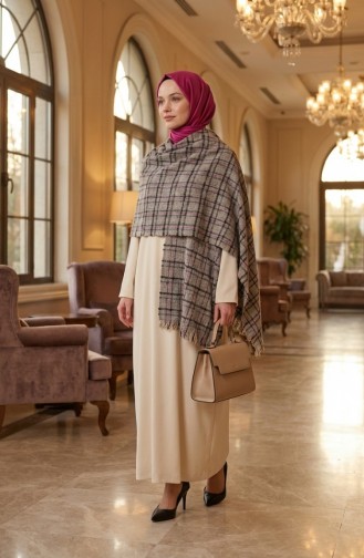 Omuz Şal 3023-01 Vizon Siyah