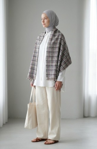 Omuz Şal 3023-01 Vizon Siyah