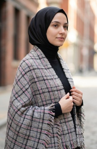 Omuz Şal 3023-01 Vizon Siyah
