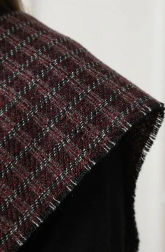 Schulterschal 3036-01 Burgunderrot Schwarz 3036-01