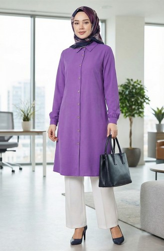 تونيك فيسكوز بأكمام مرنة 0171-02 أرجواني 0171-02