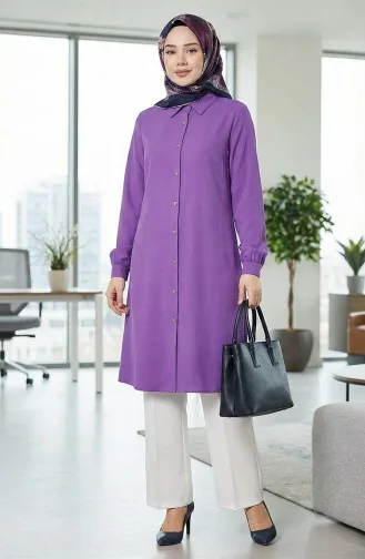 Kolu Lastikli Viskon Tunik 0171-02 Lila