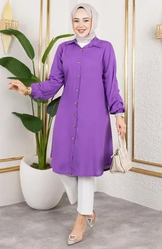 Kolu Lastikli Viskon Tunik 0171-02 Lila