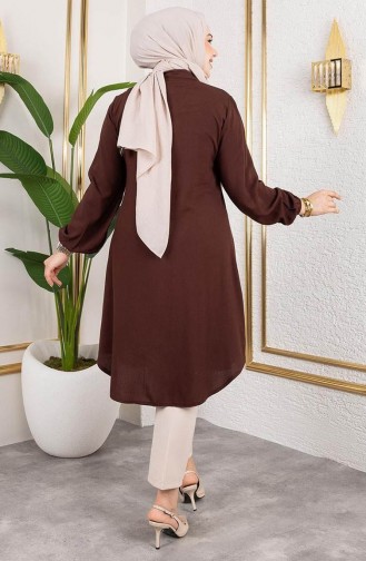 Tunique En Viscose à Manches élastiques 0171-04 Marron 0171-04