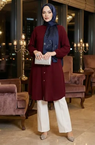 Elastic Sleeve Viscose Tunic 0171-06 Claret Red 0171-06