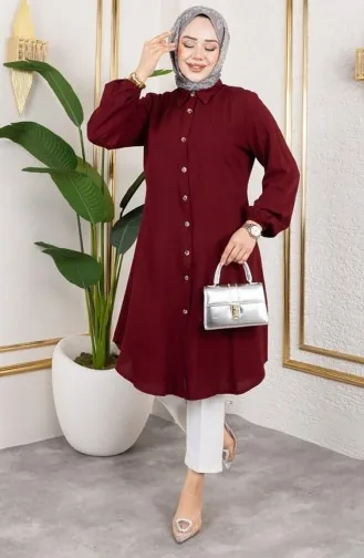 Elastic Sleeve Viscose Tunic 0171-06 Claret Red 0171-06